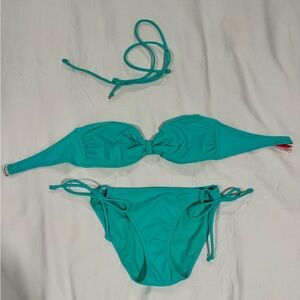 Victoria's Secret Turquoise Bikini Top and Bottom Set
